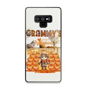 Personalized Fall Season Grandma's Little Pumpkins Scarecraw & Kid Names Phonecase Printed HTHPD2607