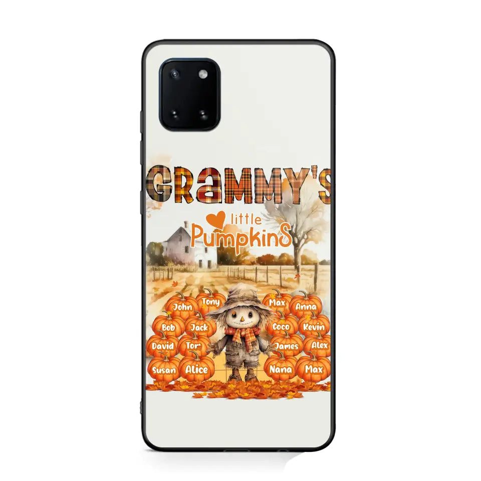 Personalized Fall Season Grandma's Little Pumpkins Scarecraw & Kid Names Phonecase Printed HTHPD2607