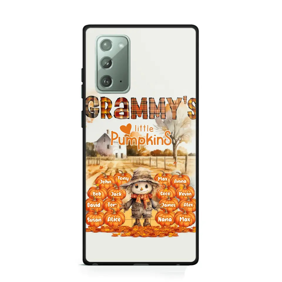 Personalized Fall Season Grandma's Little Pumpkins Scarecraw & Kid Names Phonecase Printed HTHPD2607