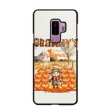 Personalized Fall Season Grandma's Little Pumpkins Scarecraw & Kid Names Phonecase Printed HTHPD2607