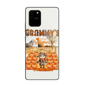 Personalized Fall Season Grandma's Little Pumpkins Scarecraw & Kid Names Phonecase Printed HTHPD2607