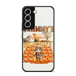 Personalized Fall Season Grandma's Little Pumpkins Scarecraw & Kid Names Phonecase Printed HTHPD2607