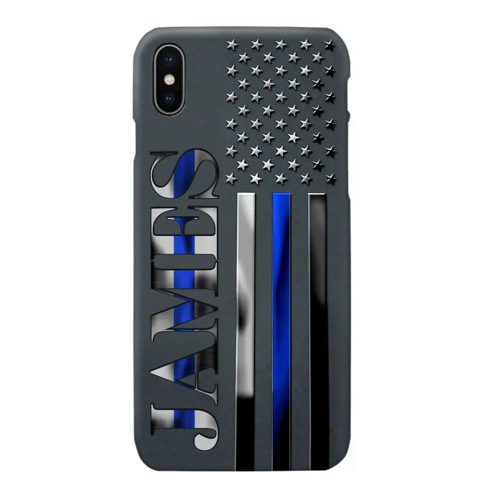 Personalized Law Enforcement Thin Blue Line Luxury Phonecase 2023101