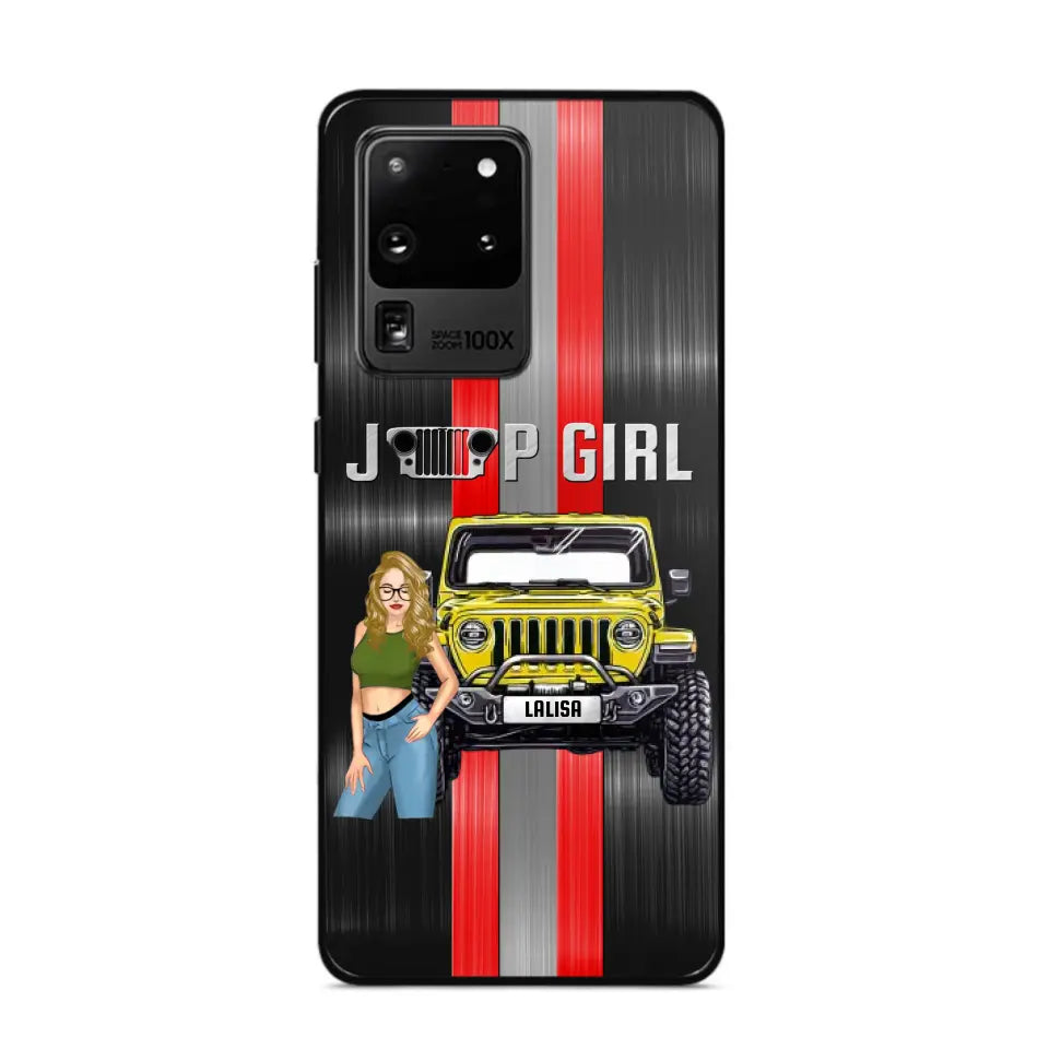 Personalized Jeep Girl with Name Phonecase Printed PVD23190