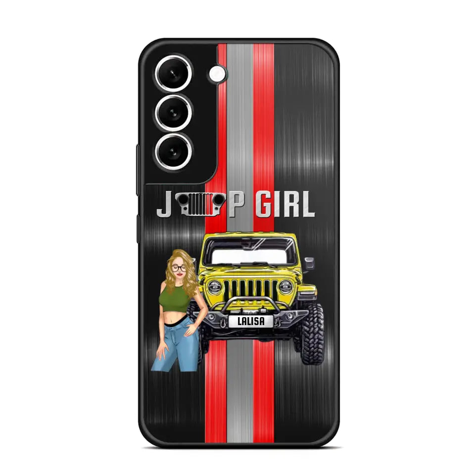 Personalized Jeep Girl with Name Phonecase Printed PVD23190