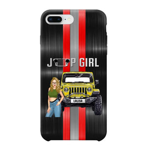 Personalized Jeep Girl with Name Phonecase Printed PVD23190