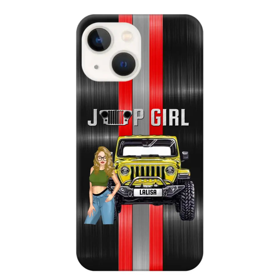 Personalized Jeep Girl with Name Phonecase Printed PVD23190