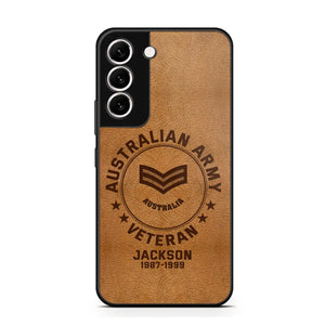 Personalized Australian Armed Force Leather Texture Phone Case Printed QTPN301