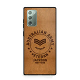 Personalized Australian Armed Force Leather Texture Phone Case Printed QTPN301