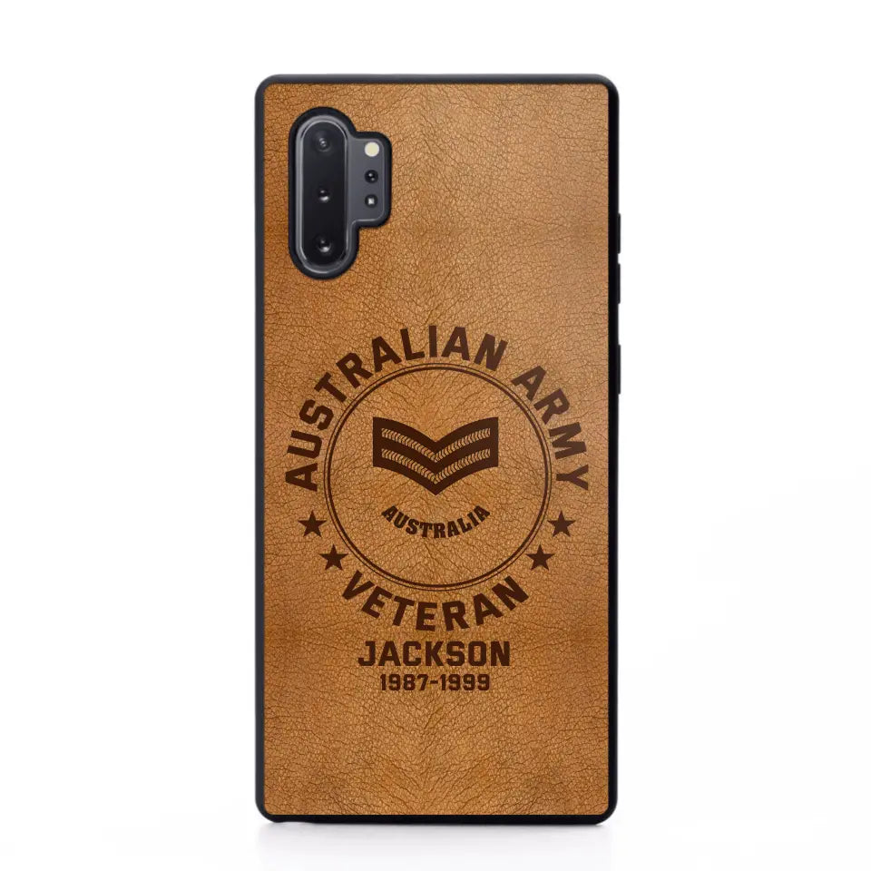 Personalized Australian Armed Force Leather Texture Phone Case Printed QTPN301