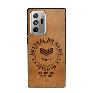 Personalized Australian Armed Force Leather Texture Phone Case Printed QTPN301