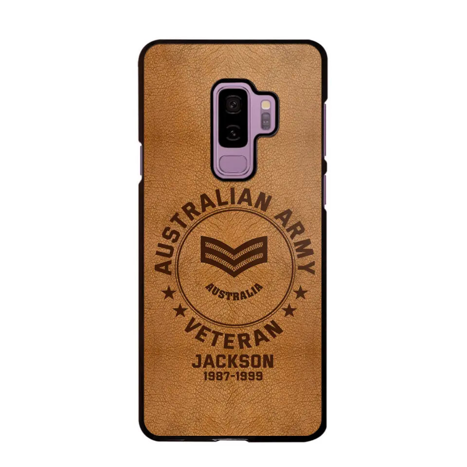 Personalized Australian Armed Force Leather Texture Phone Case Printed QTPN301