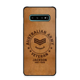 Personalized Australian Armed Force Leather Texture Phone Case Printed QTPN301