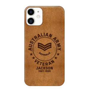 Personalized Australian Armed Force Leather Texture Phone Case Printed QTPN301