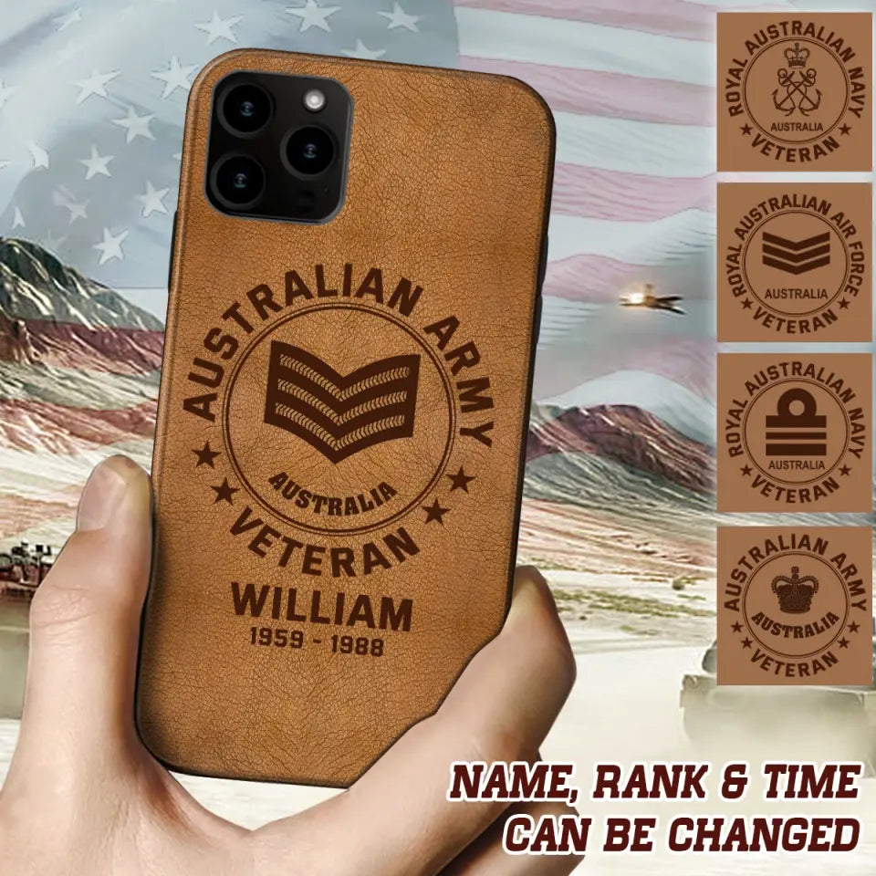 Personalized Canadian Armed Force Leather Texture Phone Case Printed QTPN301