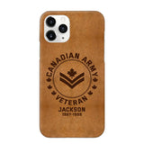 Personalized Canadian Armed Force Leather Texture Phone Case Printed QTPN301