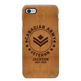 Personalized Canadian Armed Force Leather Texture Phone Case Printed QTPN301