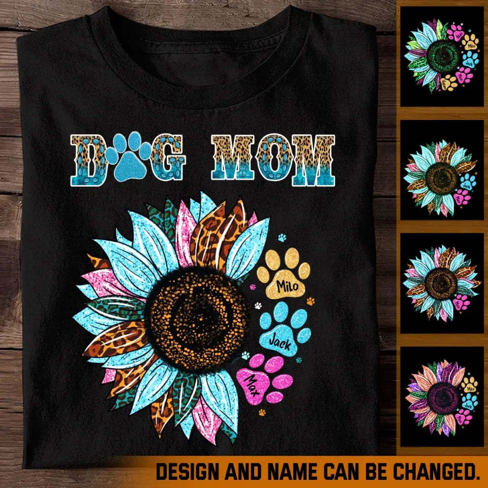 Personalized Sunflower Dog Mom Dog Lovers Gift T-shirt Printed VQ23352