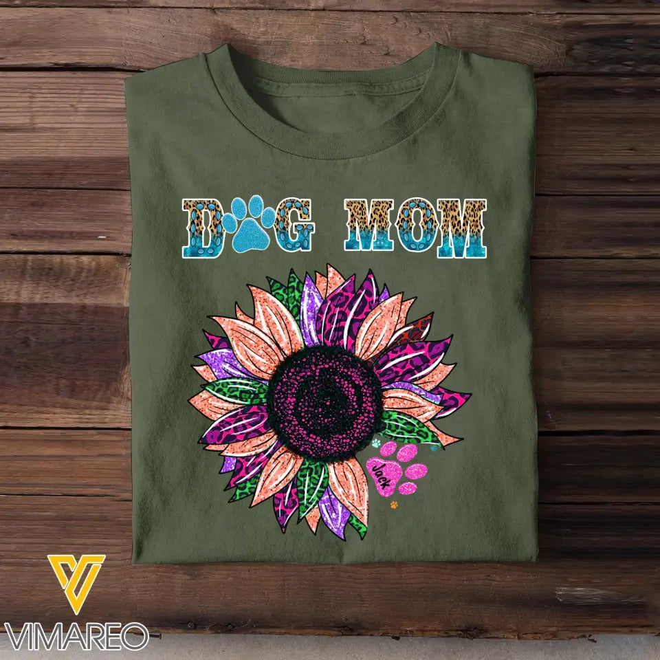 Personalized Sunflower Dog Mom Dog Lovers Gift T-shirt Printed VQ23352