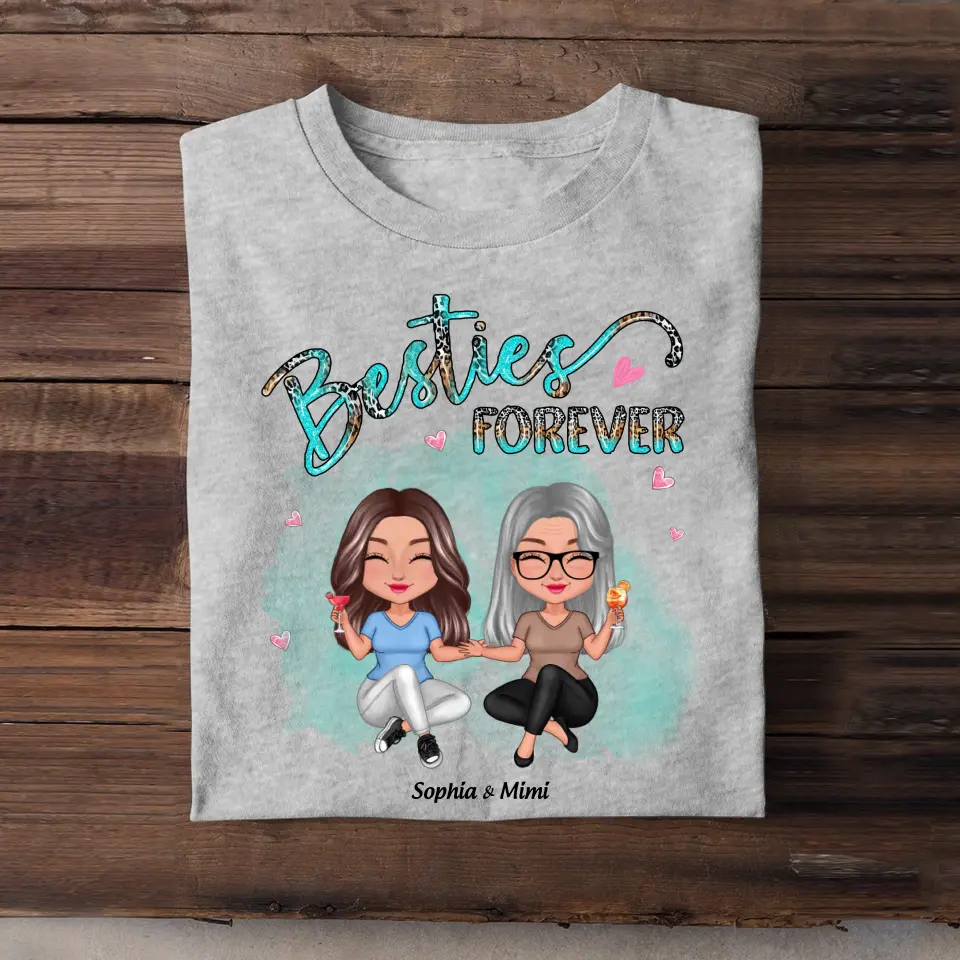 Personalized Besties Forever with Names Tshirt PTN23379