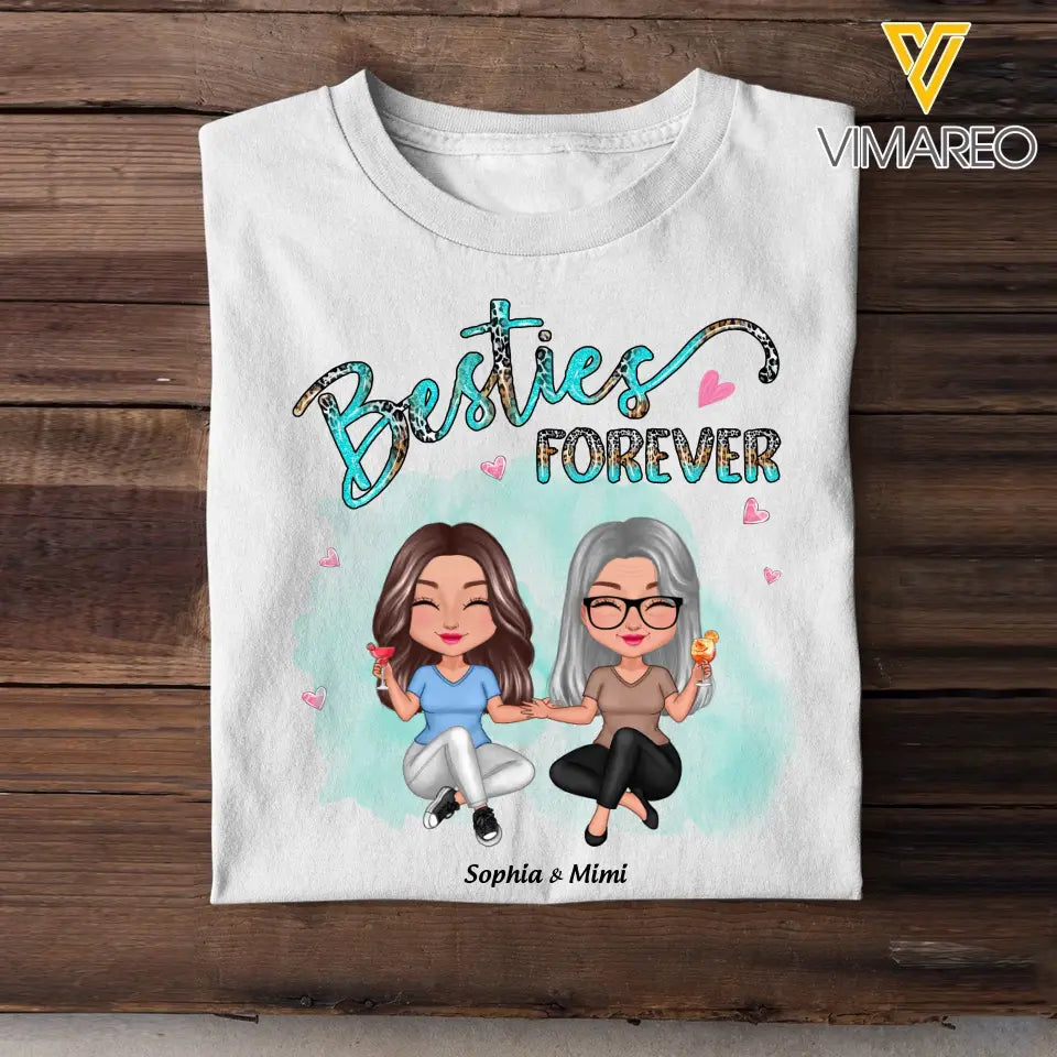 Personalized Besties Forever with Names Tshirt PTN23379