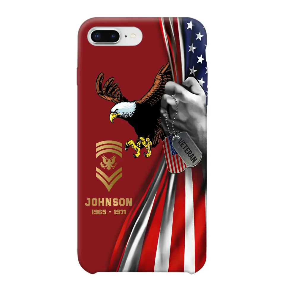 Personalized US Military Veteran Retired Phone Case Printed QTKH431