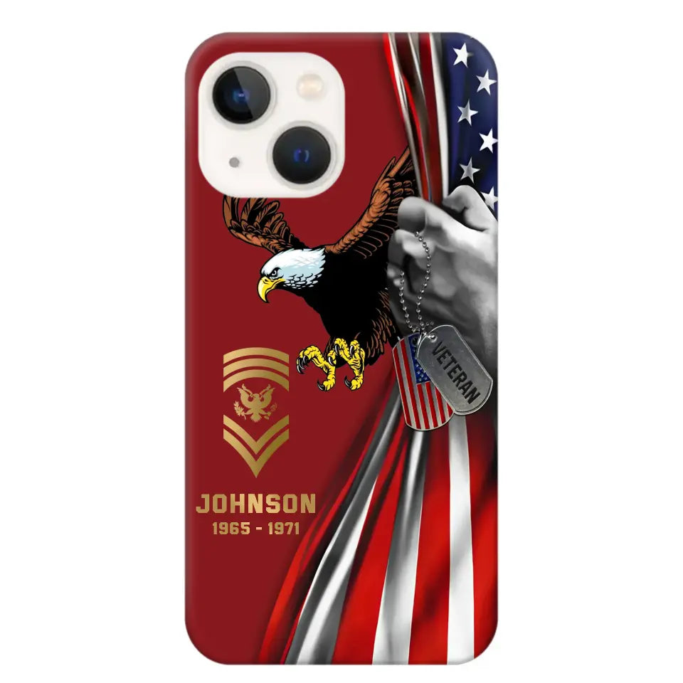 Personalized US Military Veteran Retired Phone Case Printed QTKH431