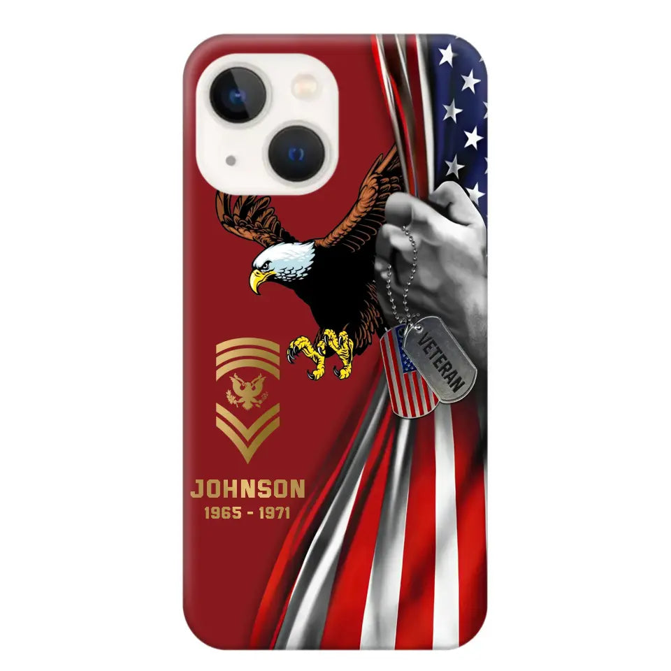 Personalized US Military Veteran Retired Phone Case Printed QTKH431