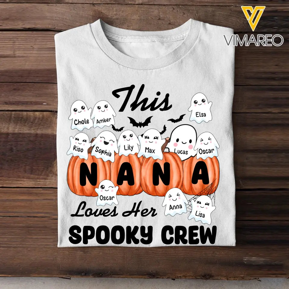 Personalized This Nana Loves Her Spooky Crew Tshirt 2D Printed HTHHN23348