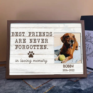 Personalized Upload Your Dog Photo Best Friends Are Never Forgotten In Loving Memory Light Frame Canvas Printed VQ23430