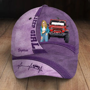 Personalized Jeep Girl with Name Cap Printed HN23343