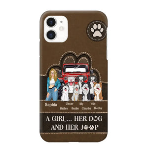 Personalized A Girl Her Dog And Her Jeep Jeep Girl Phonecase Printed NMTKVH23514