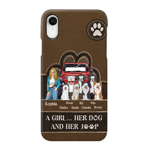 Personalized A Girl Her Dog And Her Jeep Jeep Girl Phonecase Printed NMTKVH23514