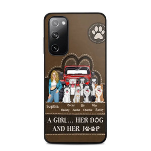 Personalized A Girl Her Dog And Her Jeep Jeep Girl Phonecase Printed NMTKVH23514