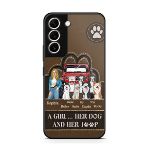 Personalized A Girl Her Dog And Her Jeep Jeep Girl Phonecase Printed NMTKVH23514