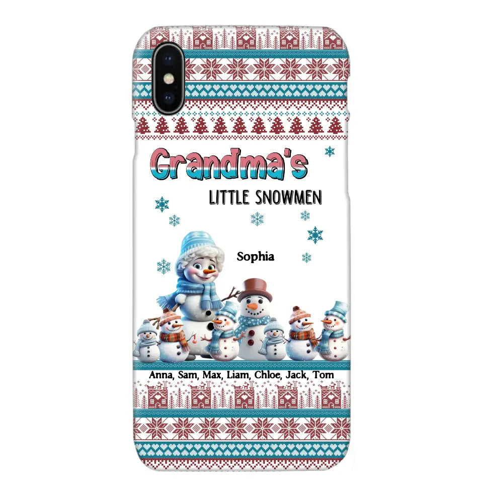 Personalized Grandma's Little Snowmen Custom Kid Names Phonecase Printed MTPN23524