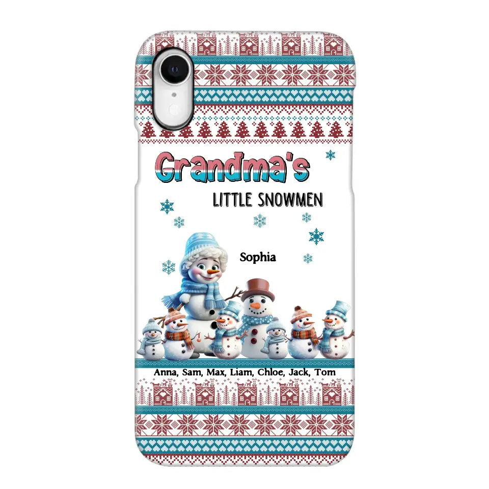 Personalized Grandma's Little Snowmen Custom Kid Names Phonecase Printed MTPN23524