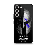 Personalized Spartan Helmet Police Department Custom Name & Badge Number Phonecase Printed QTKVH23591