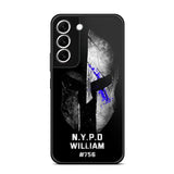 Personalized Spartan Helmet Police Department Custom Name & Badge Number Phonecase Printed QTKVH23591