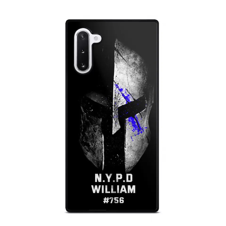 Personalized Spartan Helmet Police Department Custom Name & Badge Number Phonecase Printed QTKVH23591