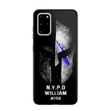 Personalized Spartan Helmet Police Department Custom Name & Badge Number Phonecase Printed QTKVH23591