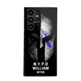 Personalized Spartan Helmet Police Department Custom Name & Badge Number Phonecase Printed QTKVH23591