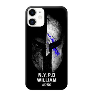 Personalized Spartan Helmet Police Department Custom Name & Badge Number Phonecase Printed QTKVH23591