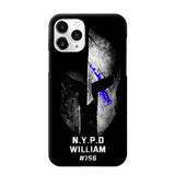 Personalized Spartan Helmet Police Department Custom Name & Badge Number Phonecase Printed QTKVH23591