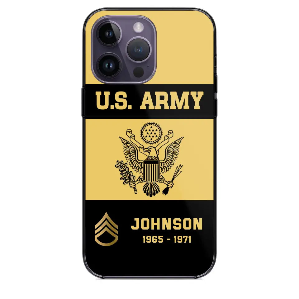 Personalized US VET Rank Camo with Logo  Phonecase Printed QTPN23597