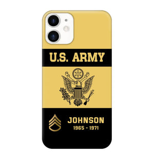 Personalized US VET Rank Camo with Logo  Phonecase Printed QTPN23597