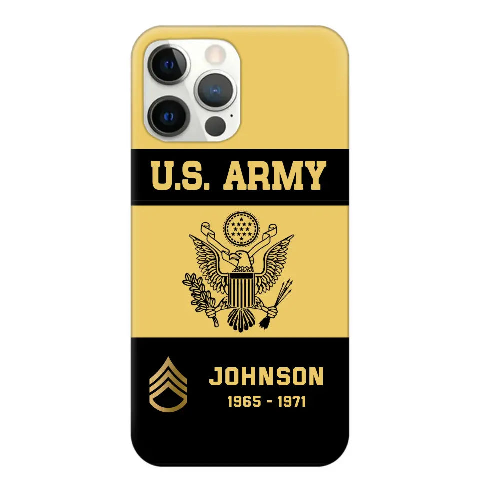 Personalized US VET Rank Camo with Logo  Phonecase Printed QTPN23597