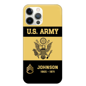 Personalized US VET Rank Camo with Logo  Phonecase Printed QTPN23597