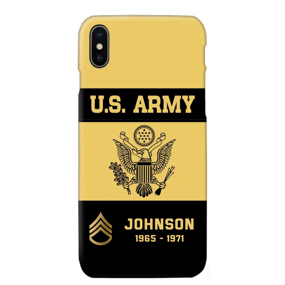 Personalized US VET Rank Camo with Logo  Phonecase Printed QTPN23597