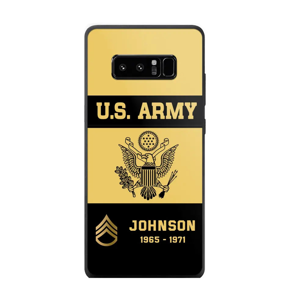 Personalized US VET Rank Camo with Logo  Phonecase Printed QTPN23597